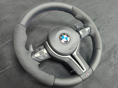 BMW F-SERIES NAPPA LEATHER TRI-STITCH / ALCANTARA STEERING WHEEL - BMW 5 6 SERIES F10 F11 M5 F06 F12 F13 M6