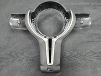 BMW F-SERIES ///M LEATHER / SILVER STEERING WHEEL TRIM (F&R) - M2 M3 M4 M5 M6