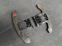 BMW F/G-SERIES BMW CARBON FIBRE STYLE RED STEERING WHEEL PADDLE SHIFTERS - (F80 M3 F82 F83 M4 M2 F30 G20 G80)