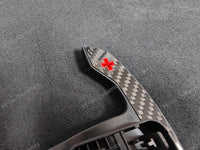 BMW F/G-SERIES BMW CARBON FIBRE STYLE RED STEERING WHEEL PADDLE SHIFTERS - (F80 M3 F82 F83 M4 M2 F30 G20 G80)