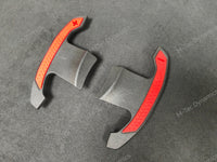 BMW F/G-SERIES BMW CARBON FIBRE STYLE RED STEERING WHEEL PADDLE SHIFTERS - (F80 M3 F82 F83 M4 M2 F30 G20 G80)