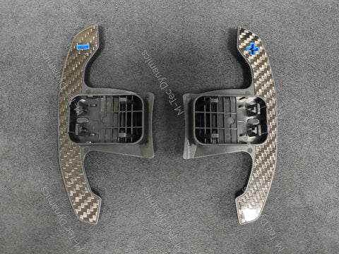 BMW F/G-SERIES BMW CARBON FIBRE STYLE BLUE STEERING WHEEL PADDLE SHIFTERS - (F80 M3 F82 F83 M4 M2 F30 G20 G80)