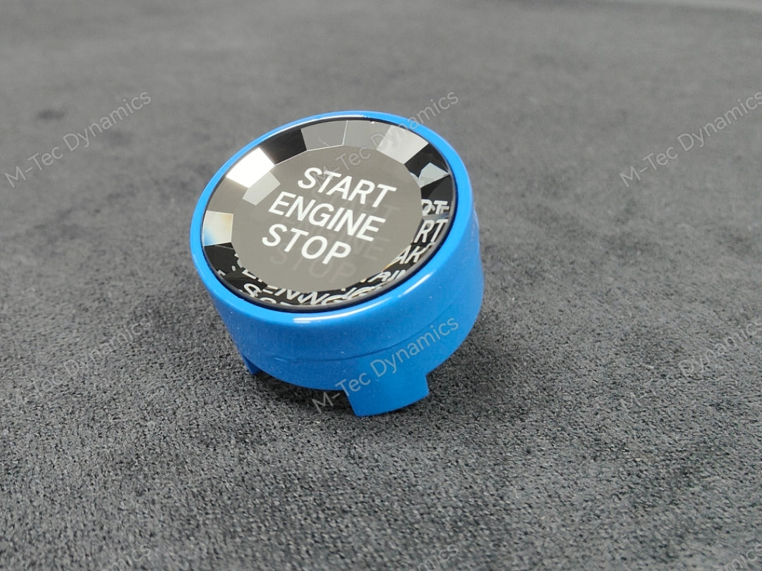 BMW F-SERIES BLUE (CRYSTAL) ENGINE START BUTTON - 1/2/3/4/5/6 SERIES - F2X F3X F8X M3 M4 M5 M6 F30 F32 F80 F82