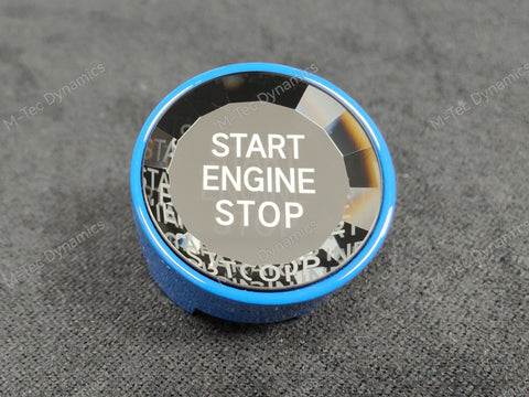 BMW F-SERIES BLUE (CRYSTAL) ENGINE START BUTTON - 1/2/3/4/5/6 SERIES - F2X F3X F8X M3 M4 M5 M6