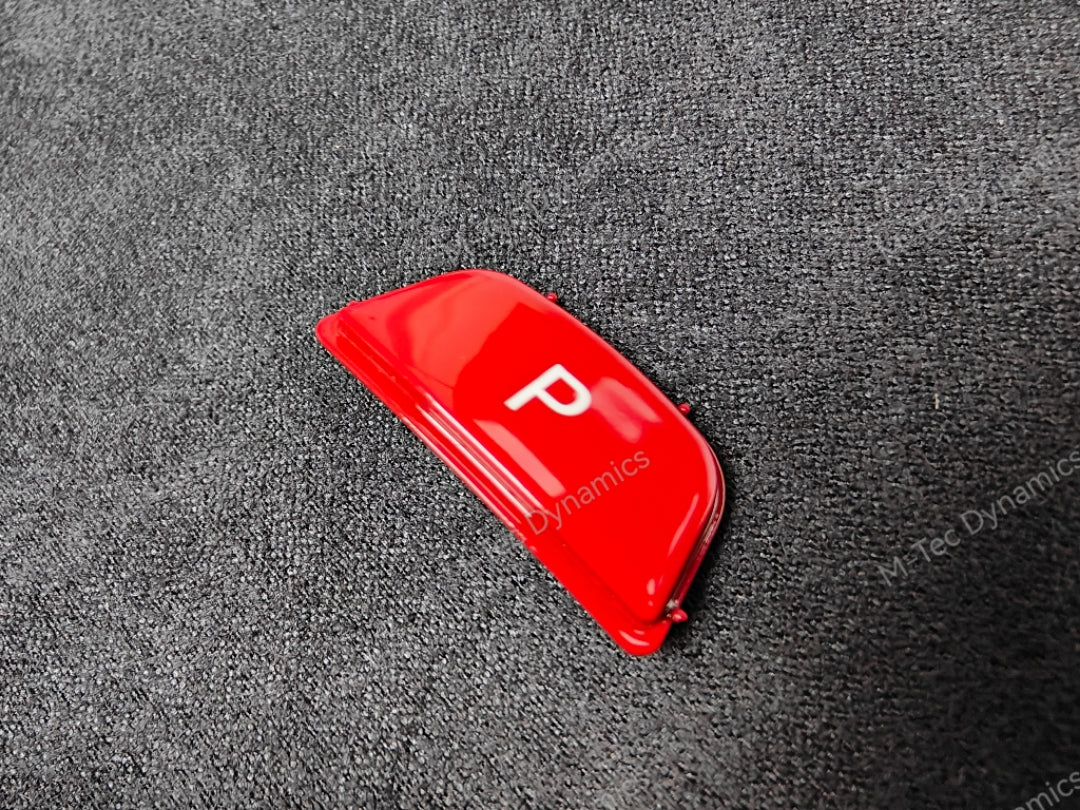 BMW F-SERIES RED P PARK GEAR SHIFTER INSERT BUTTON - 1/2/3/4/5 SERIES F1X F2X F3X F30 F32