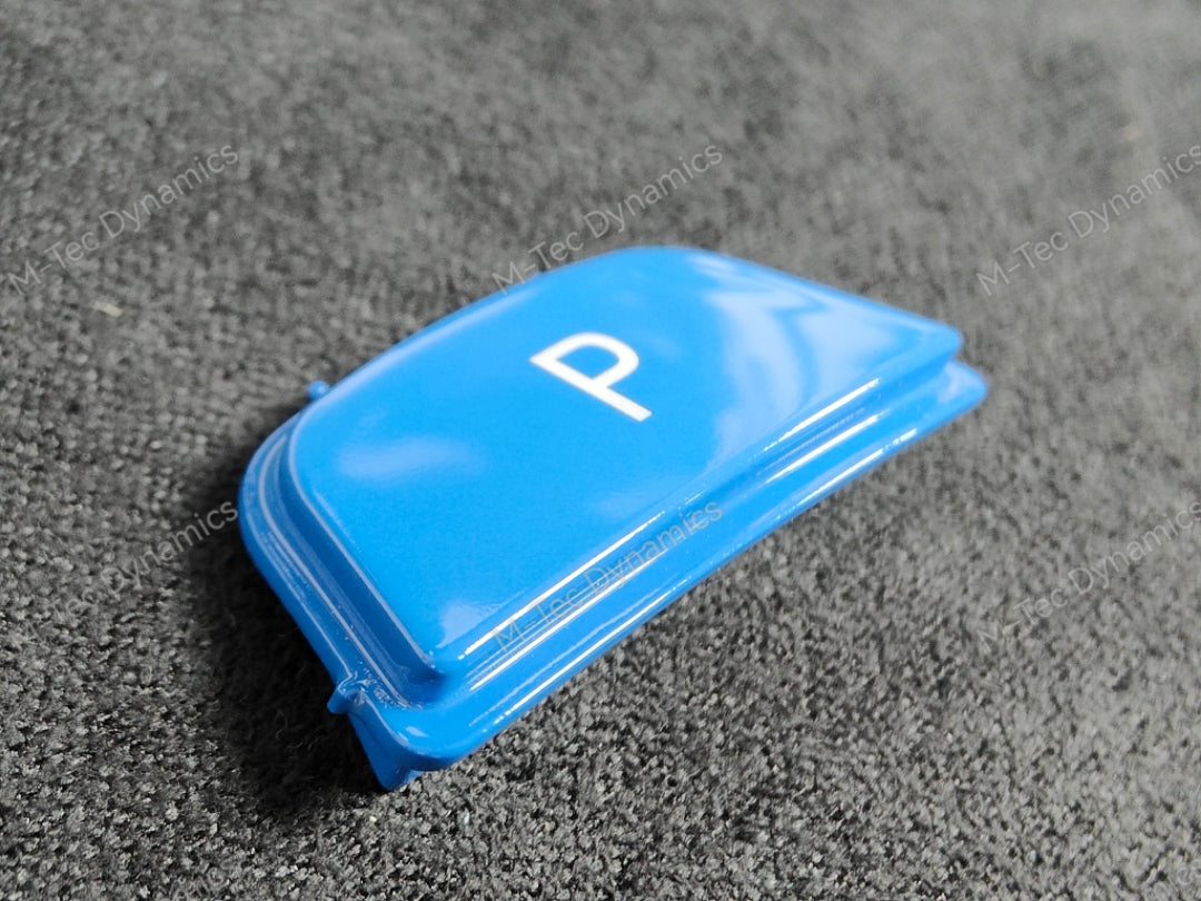 BMW F-SERIES BLUE P PARK GEAR SHIFTER INSERT BUTTON - 1/2/3/4/5 SERIES F1X F2X F3X F30 F32