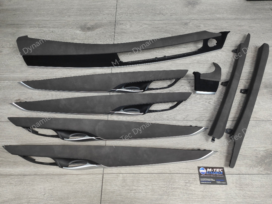 BMW X5 F15 INTERIOR TRIM SET WRAPPING SERVICE - ALCANTARA STYLE VINYL & FABRIC COMBO