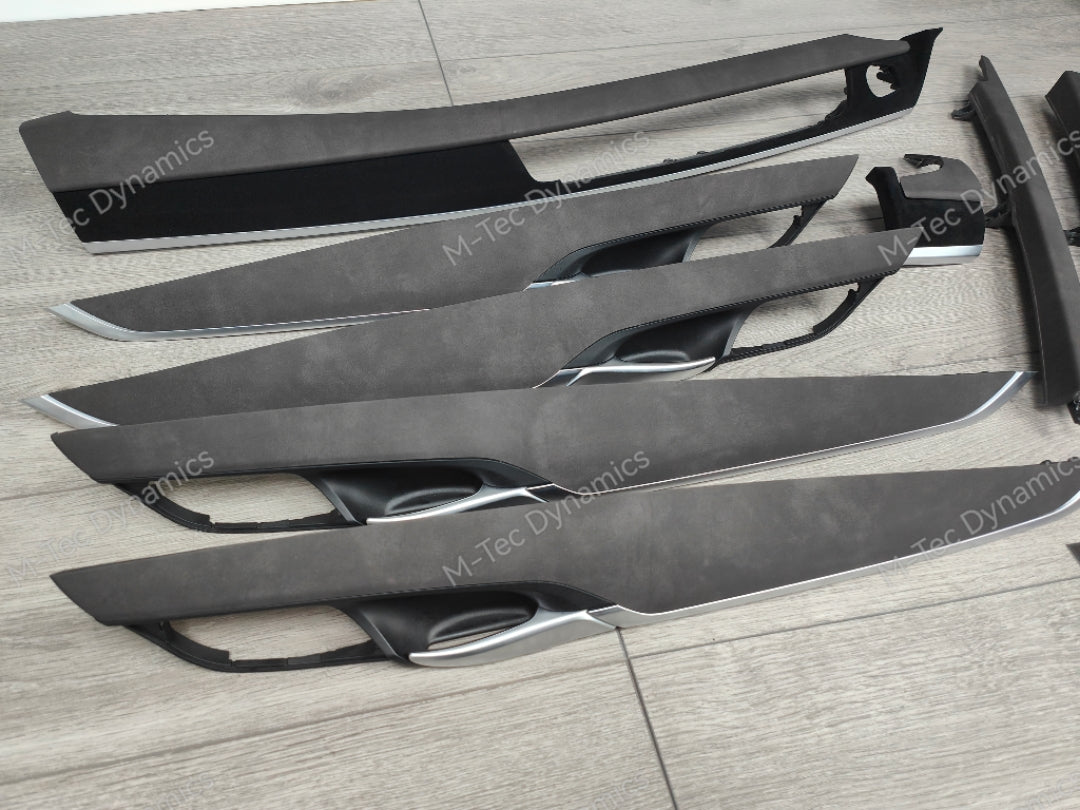 BMW X5 F15 INTERIOR TRIM SET WRAPPING SERVICE - ALCANTARA STYLE VINYL & FABRIC COMBO