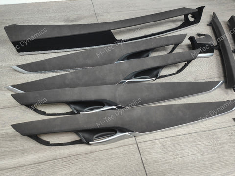 BMW X5 F15 INTERIOR TRIM SET WRAPPING SERVICE - ALCANTARA STYLE VINYL & FABRIC COMBO
