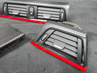 BMW F32 COUPE INTERIOR TRIM SET - 3D CARBON / MATT RED ACCENT