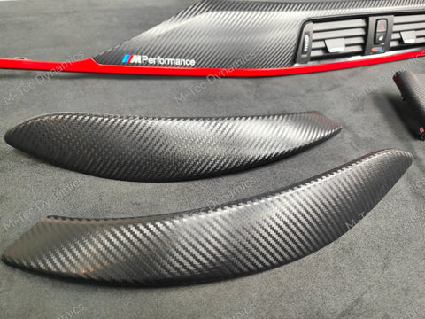 BMW F32 F36 INTERIOR TRIM SET - 3D CARBON / MATT RED ACCENT (CUSTOM)