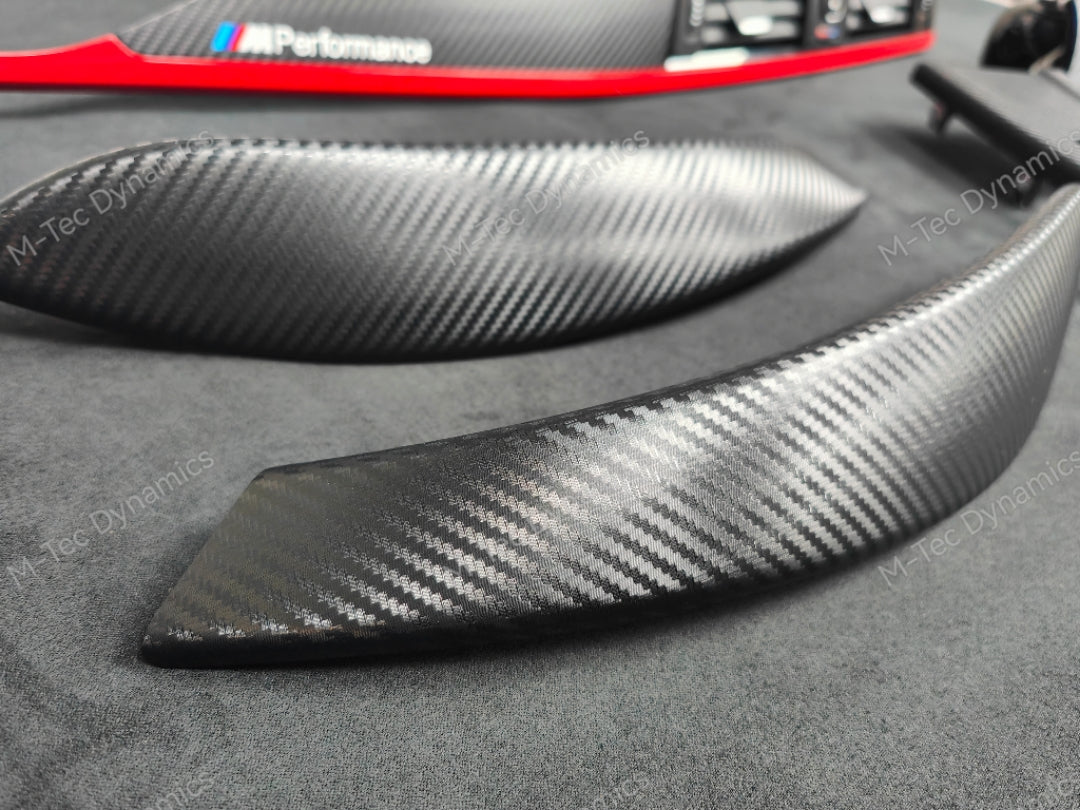 BMW F32 COUPE INTERIOR TRIM SET - 3D CARBON / MATT RED ACCENT