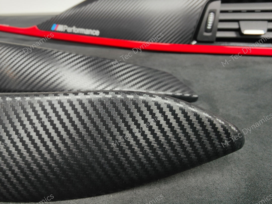 BMW F32 COUPE INTERIOR TRIM SET - 3D CARBON / MATT RED ACCENT