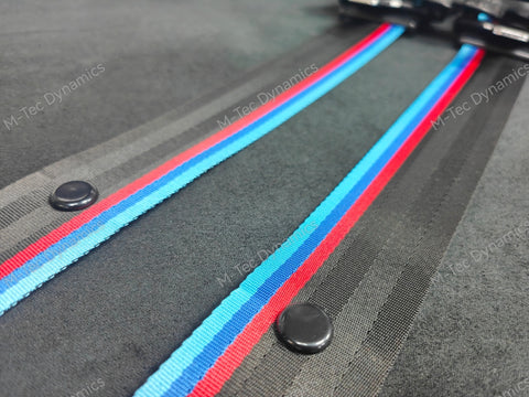 BMW 2-SERIES F22 COUPE CUSTOM WIDE STRIPE TRI-COLOUR FRONT SEAT BELT SET