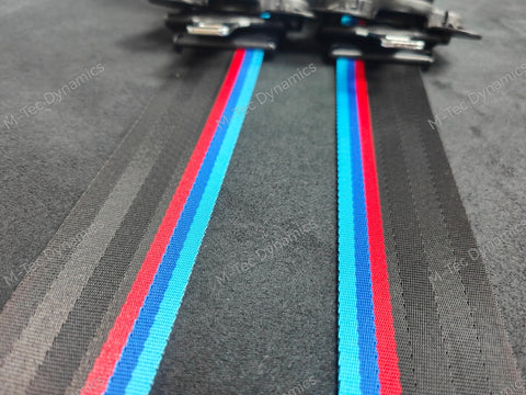 BMW 2-SERIES F22 COUPE CUSTOM WIDE STRIPE TRI-COLOUR FRONT SEAT BELT SET
