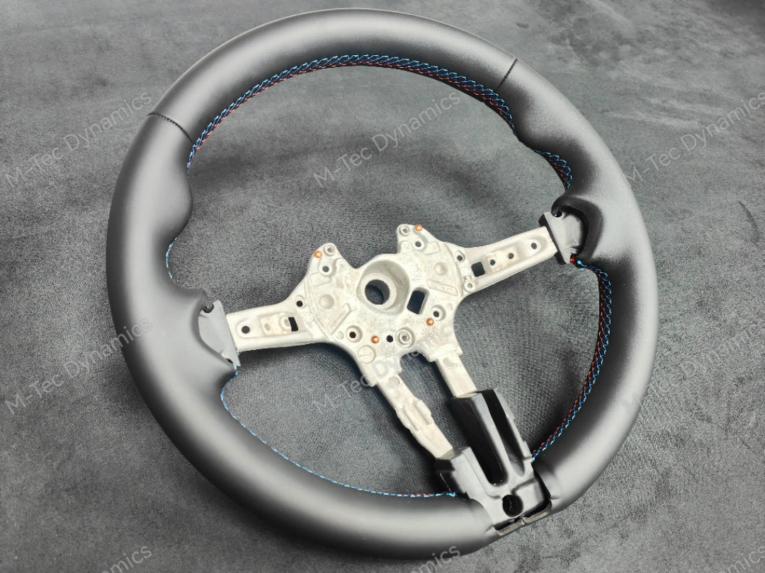 BMW F-SERIES NAPPA LEATHER TRI-STITCH STEERING WHEEL - BMW 1 2 3 4 SERIES F20 F22 F30 F32 M2 M3 M4