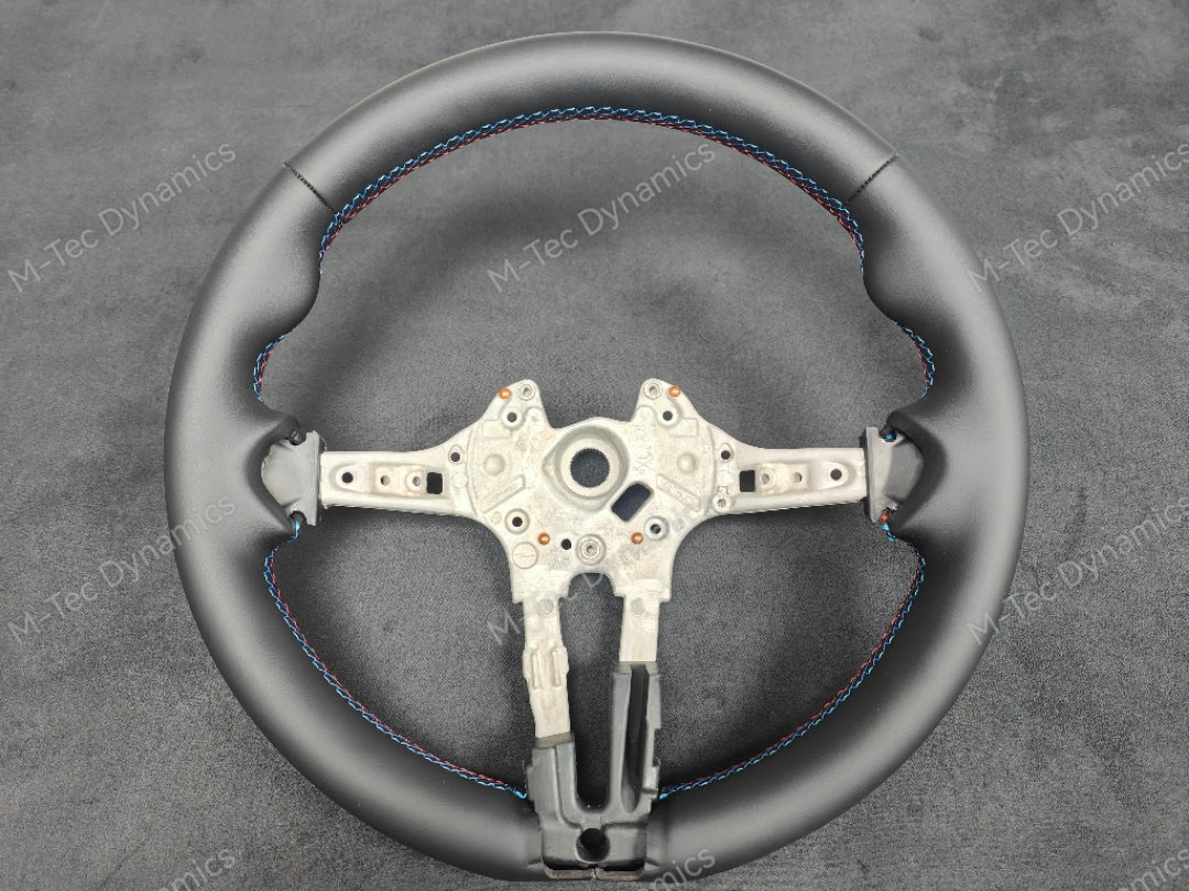 BMW F-SERIES NAPPA LEATHER TRI-STITCH STEERING WHEEL (AUTO) - BMW 5 6 SERIES F10 F11 M5 F06 F12 F13 M6