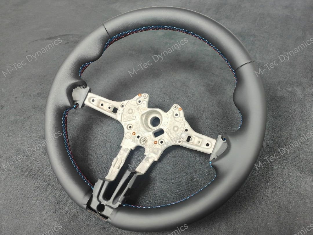 BMW F-SERIES NAPPA LEATHER TRI-STITCH STEERING WHEEL (AUTO) - BMW 5 6 SERIES F10 F11 M5 F06 F12 F13 M6