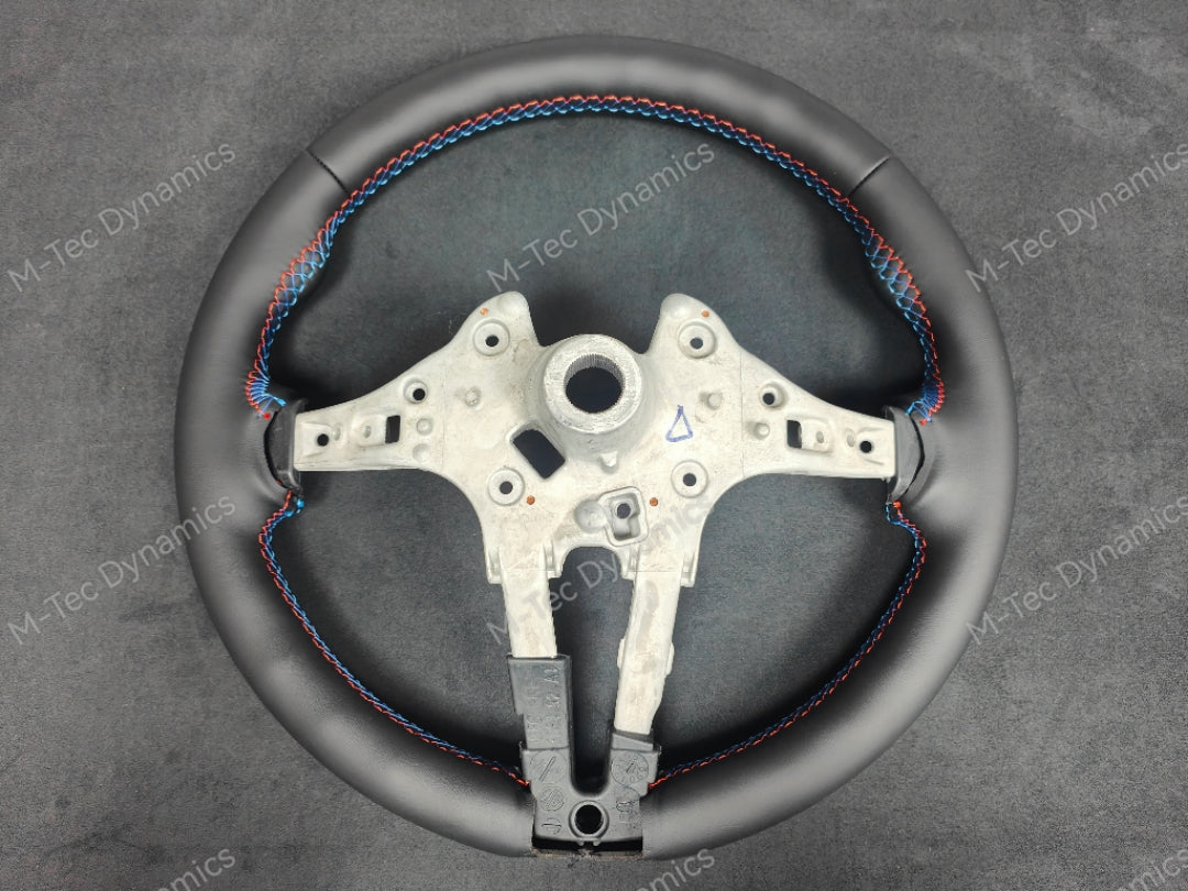 BMW F-SERIES NAPPA LEATHER TRI-STITCH STEERING WHEEL (AUTO) - BMW 5 6 SERIES F10 F11 M5 F06 F12 F13 M6