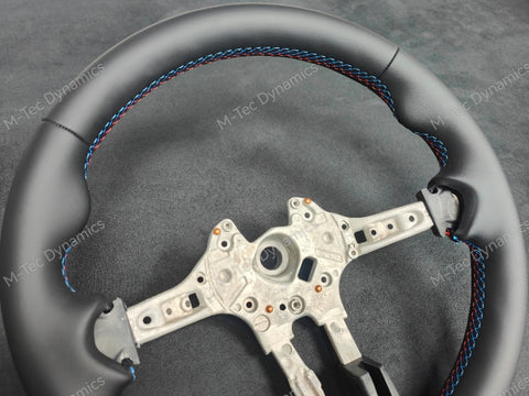 BMW F-SERIES NAPPA LEATHER TRI-STITCH STEERING WHEEL (AUTO) - BMW 5 6 SERIES F10 F11 M5 F06 F12 F13 M6