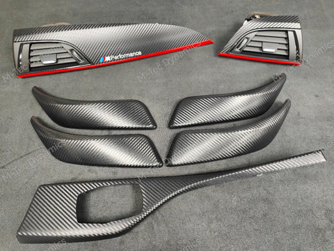 BMW F20 INTERIOR TRIM SET - 3D CARBON / RED ACCENT (#9)
