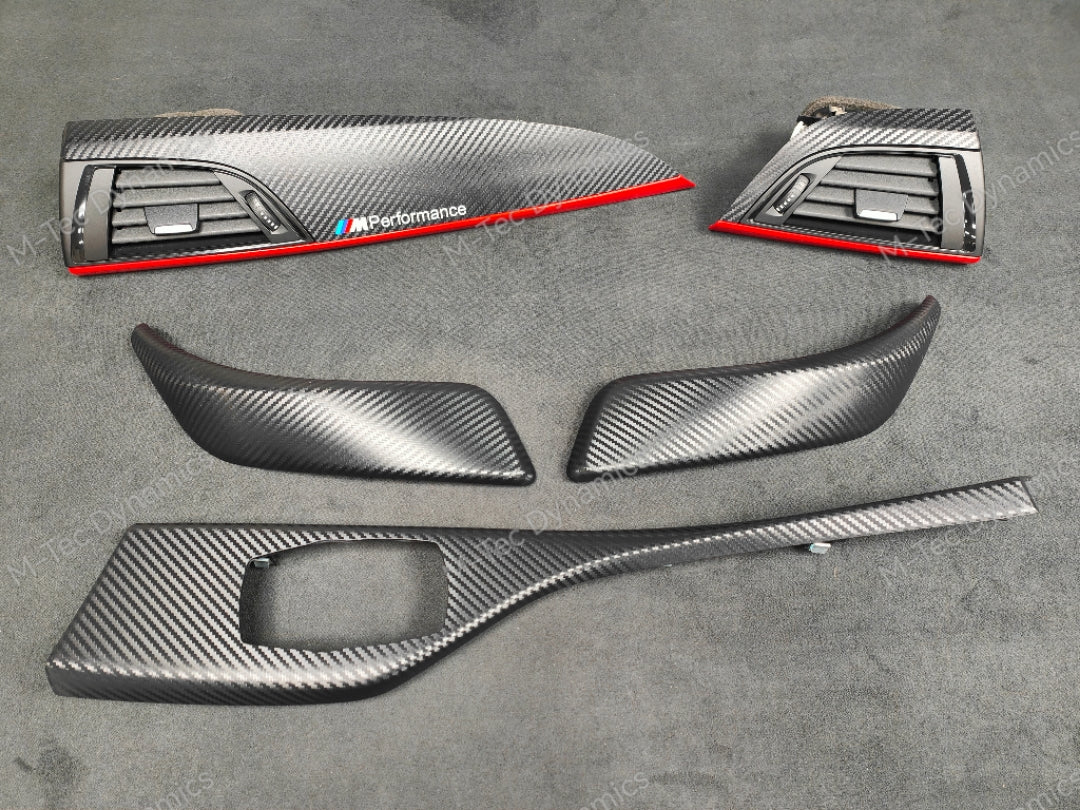 BMW F21 F22 INTERIOR TRIM SET - 3D CARBON / RED ACCENT