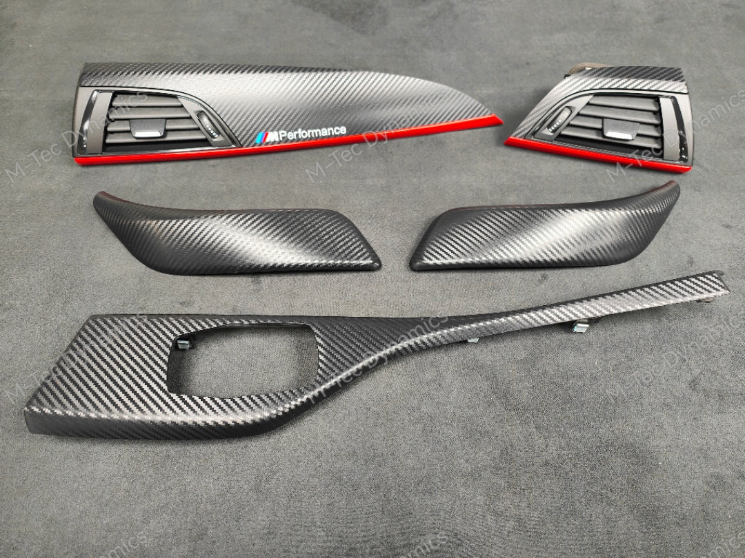 BMW F21 F22 INTERIOR TRIM SET - 3D CARBON / RED ACCENT