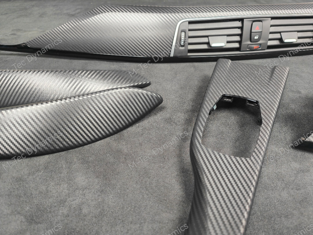BMW F32 COUPE LCI INTERIOR TRIM SET - 3D CARBON / BLACK ACCENT