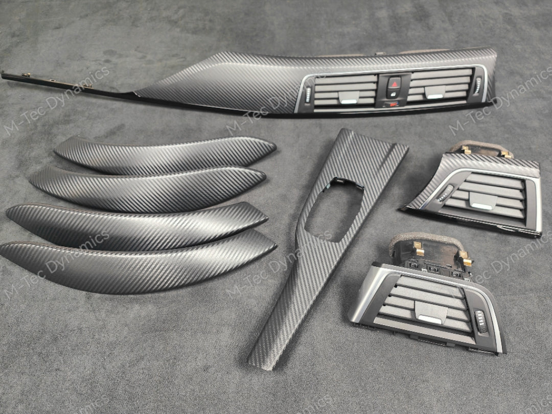 BMW F30 F31 F36 LCI INTERIOR TRIM SET - 3D CARBON / BLACK ACCENT