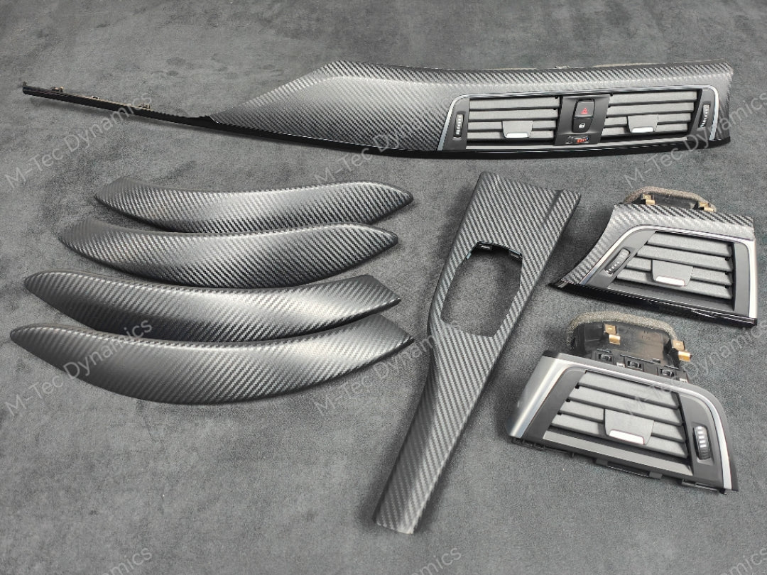 BMW F30 F31 F36 LCI INTERIOR TRIM SET - 3D CARBON / BLACK ACCENT