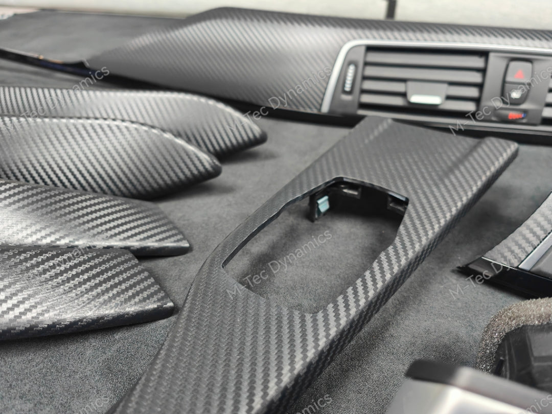 BMW F30 F31 F36 LCI INTERIOR TRIM SET - 3D CARBON / BLACK ACCENT