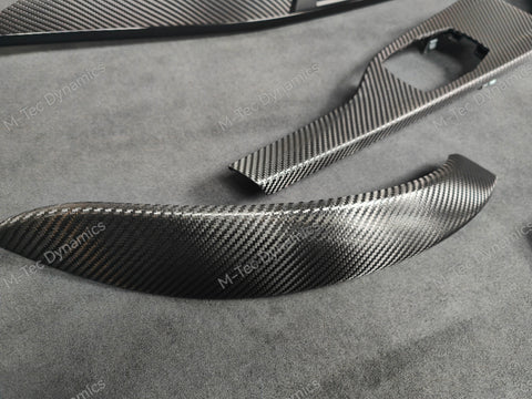 BMW F32 F82 4-SERIES COUPE LCI INTERIOR TRIM SET - DEEP TEXTURED GLOSSY CARBON / GLOSS BLACK ACCENT (MTD-TEX)