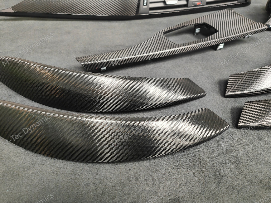 BMW F30 F31 F36 F80 LCI INTERIOR TRIM SET - TEXTURED CARBON / GLOSS BLACK ACCENT