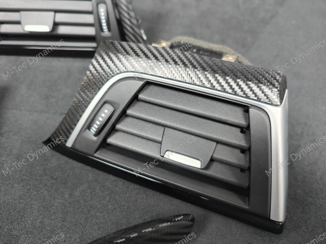 BMW F30 F31 F36 F80 LCI INTERIOR TRIM SET - TEXTURED CARBON / GLOSS BLACK ACCENT