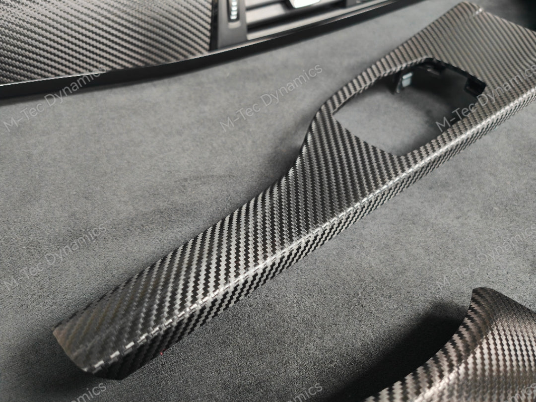 BMW F30 F31 F36 F80 LCI INTERIOR TRIM SET - TEXTURED CARBON / GLOSS BLACK ACCENT