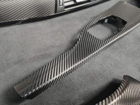 BMW F30 F80 M3 3-SERIES LCI INTERIOR TRIM SET - DEEP TEXTURED GLOSSY CARBON / GLOSS BLACK ACCENT (MTD-TEX)