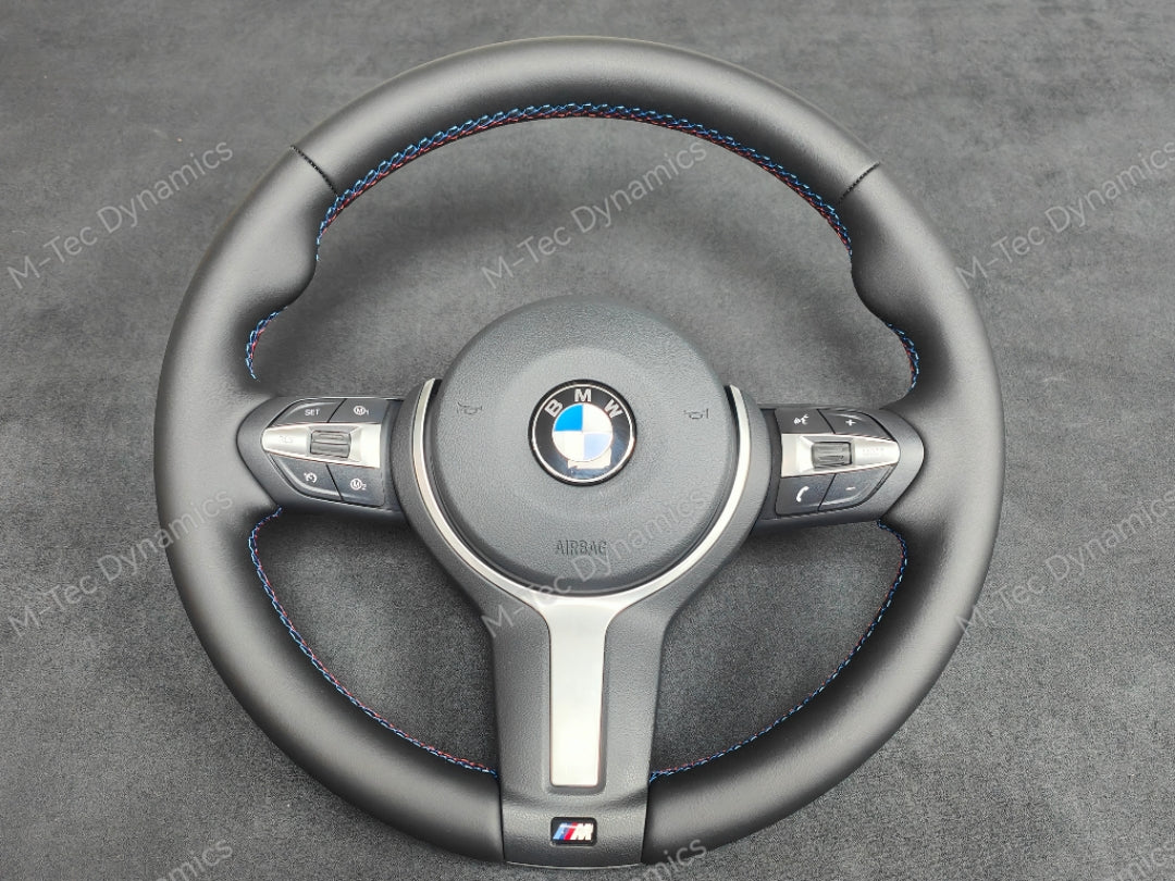 BMW F-SERIES NAPPA LEATHER TRI-STITCH STEERING WHEEL (MANUAL) - BMW 5 6 SERIES F10 F11 M5 F06 F12 F13 M6