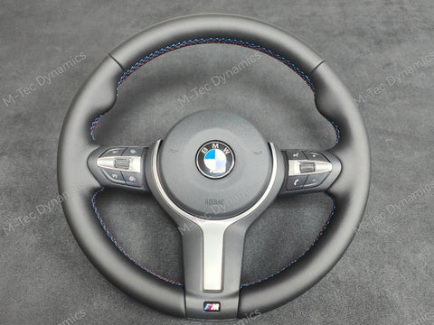 BMW F-SERIES NAPPA LEATHER TRI-STITCH STEERING WHEEL (MANUAL) - BMW 5 6 SERIES F10 F11 M5 F06 F12 F13 M6