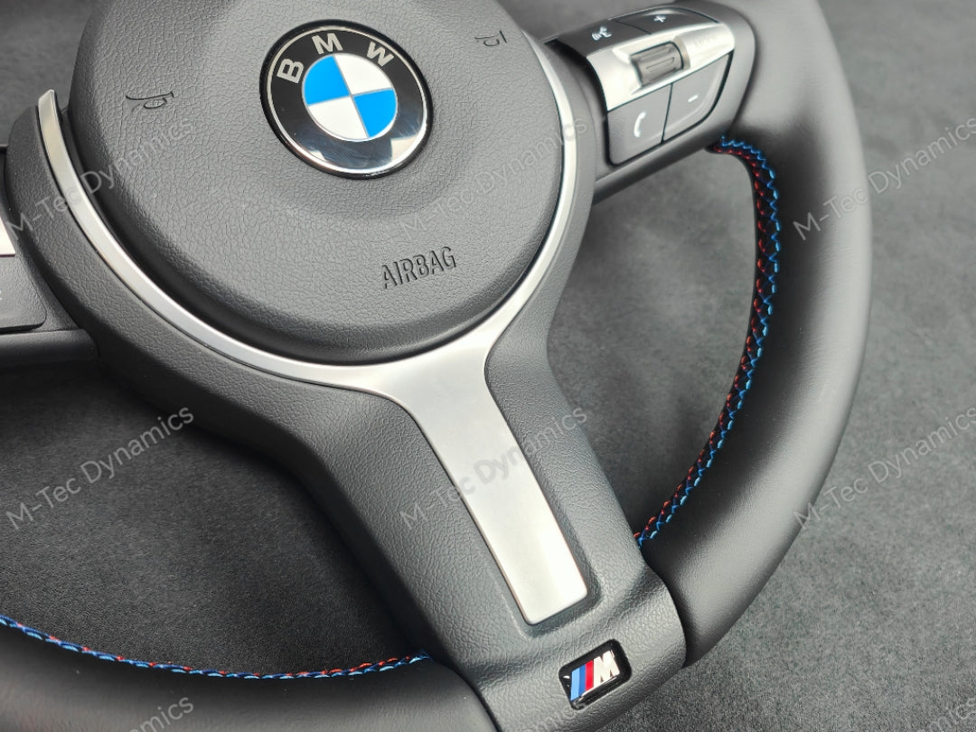 BMW F-SERIES NAPPA LEATHER TRI-STITCH STEERING WHEEL (MANUAL) - BMW 1 2 3 4 SERIES F20 F22 F30 F32 M2 M3 M4