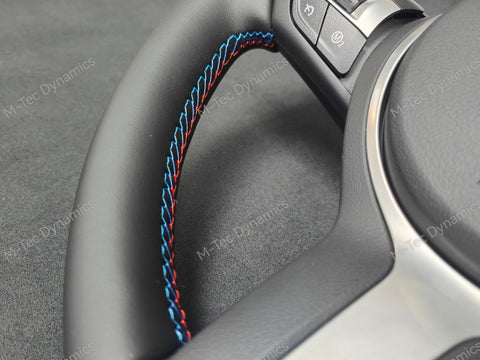BMW F-SERIES NAPPA LEATHER TRI-STITCH STEERING WHEEL (MANUAL) - BMW 5 6 SERIES F10 F11 M5 F06 F12 F13 M6