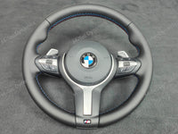 BMW F-SERIES NAPPA LEATHER TRI-STITCH STEERING WHEEL (AUTO) - BMW 1 2 3 4 SERIES F20 F22 F30 F32 M2 M3 M4
