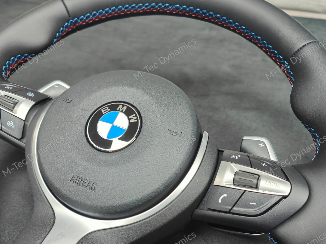 BMW F-SERIES NAPPA LEATHER TRI-STITCH STEERING WHEEL (AUTO) - BMW 1 2 3 4 SERIES F20 F22 F30 F32 M2 M3 M4