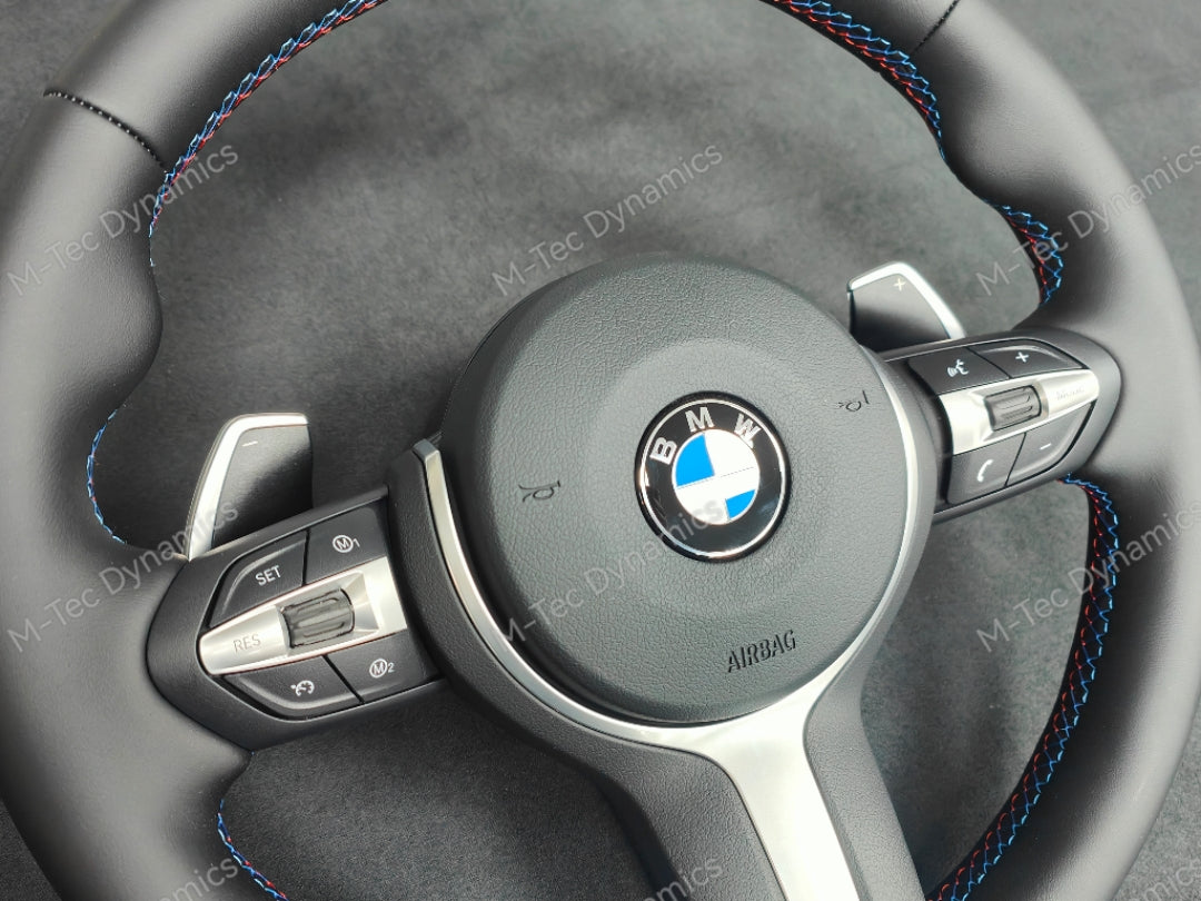 BMW F-SERIES NAPPA LEATHER TRI-STITCH STEERING WHEEL (AUTO) - BMW 1 2 3 4 SERIES F20 F22 F30 F32 M2 M3 M4