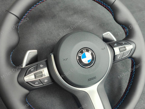 BMW F-SERIES NAPPA LEATHER TRI-STITCH STEERING WHEEL (AUTO) - BMW 5 6 SERIES F10 F11 M5 F06 F12 F13 M6