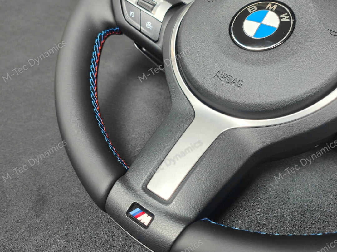 BMW F-SERIES NAPPA LEATHER TRI-STITCH STEERING WHEEL (AUTO) - BMW 5 6 SERIES F10 F11 M5 F06 F12 F13 M6