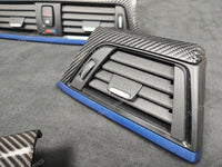 BMW F32 COUPE F82 M4 INTERIOR TRIM SET - 4D CARBON / BLUE ACCENT