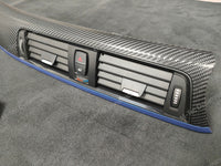 BMW F32 COUPE F82 M4 INTERIOR TRIM SET - 4D CARBON / BLUE ACCENT