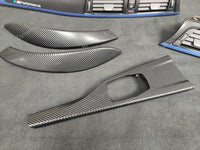 BMW F32 COUPE F82 M4 INTERIOR TRIM SET - 4D CARBON / BLUE ACCENT