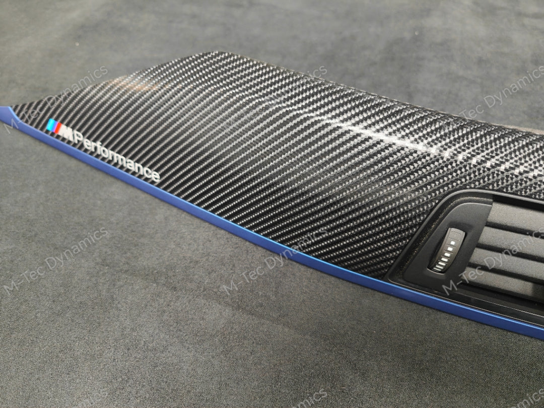 BMW F32 COUPE F82 M4 INTERIOR TRIM SET - 4D CARBON / BLUE ACCENT