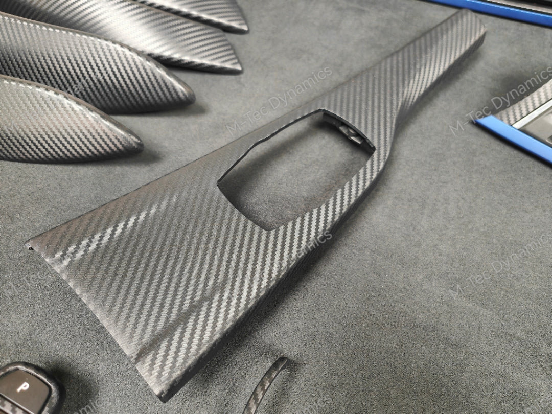 WRAPPING SERVICE - BMW F3X INTERIOR TRIM SET - 3D CARBON / BLUE ACCENT (F30 F31 F32 F33 F36)